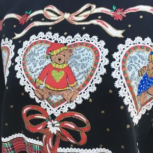 Vintage Ugly Christmas Plaid Black Sweatshirt M